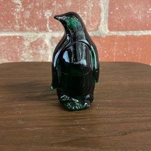Vintage Green Glass Penguin
